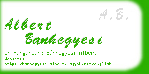 albert banhegyesi business card