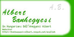 albert banhegyesi business card